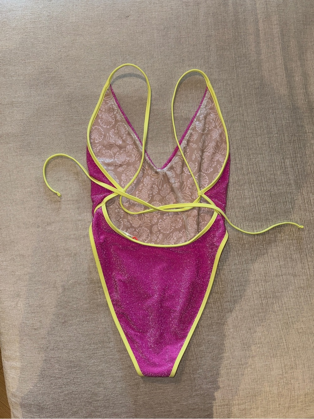 Free People Amber Lurex One Piece Swimsuit Free-est Pink Sparkly Small NEW NWT - Picture 10 of 12